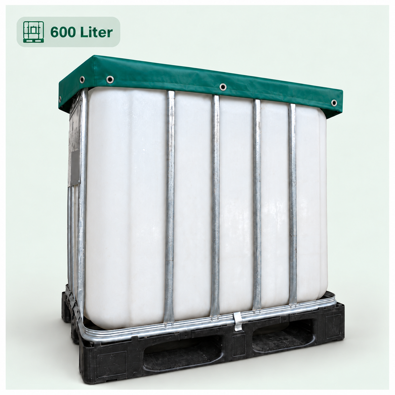 Abdeckhaube für 600-Liter-IBC-Container (kurz) | PVC 600g