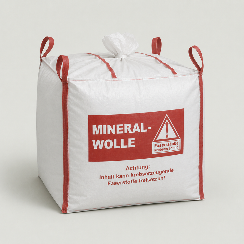 Big Bag Mineral 135 × 135 × 130 cm | für Mineralwolle, KMF-Warndruck