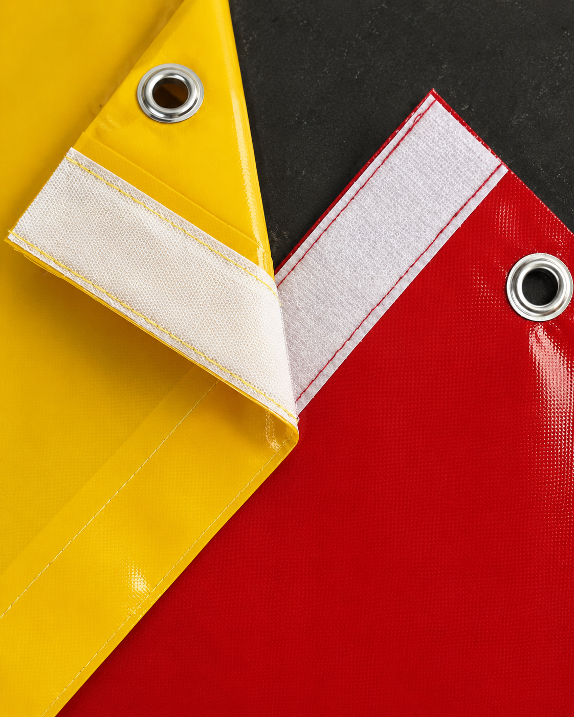 DEKON-Planensatz 12,00 × 2,50 m | 3-teilig rot:gelb:grün, PVC 650h_Klett