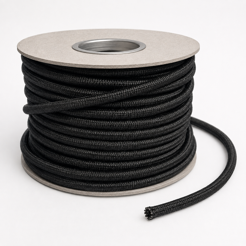 Expanderseil Ø 8 mm schwarz | Meterware, PE-ummantelt auf einer Rolle