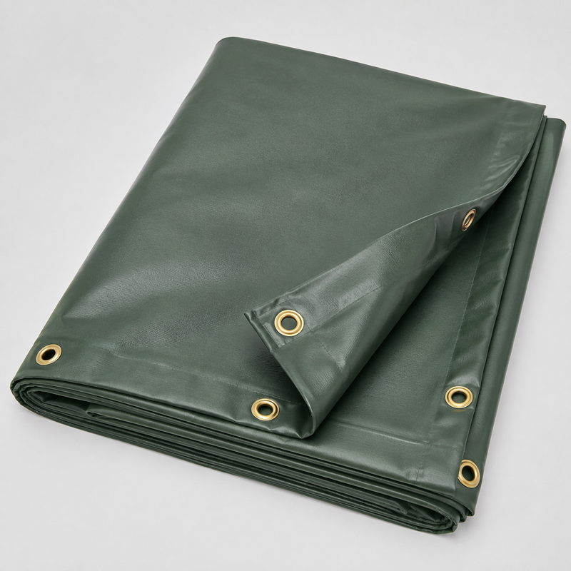 Militärplane mit Messing-Ösen nach Maß | PVC 600g, Broncegrün