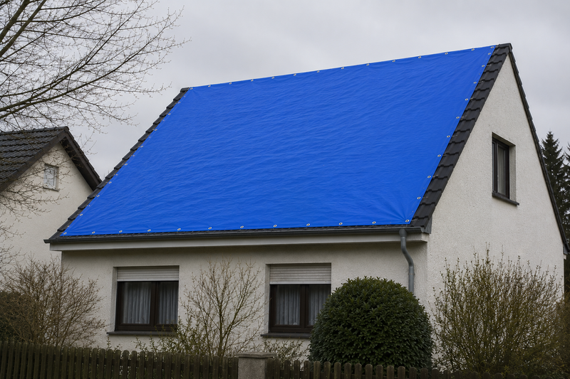 Notplane fürs Dach nach Maß | PVC 600g, mit Ösen, Farbe blau