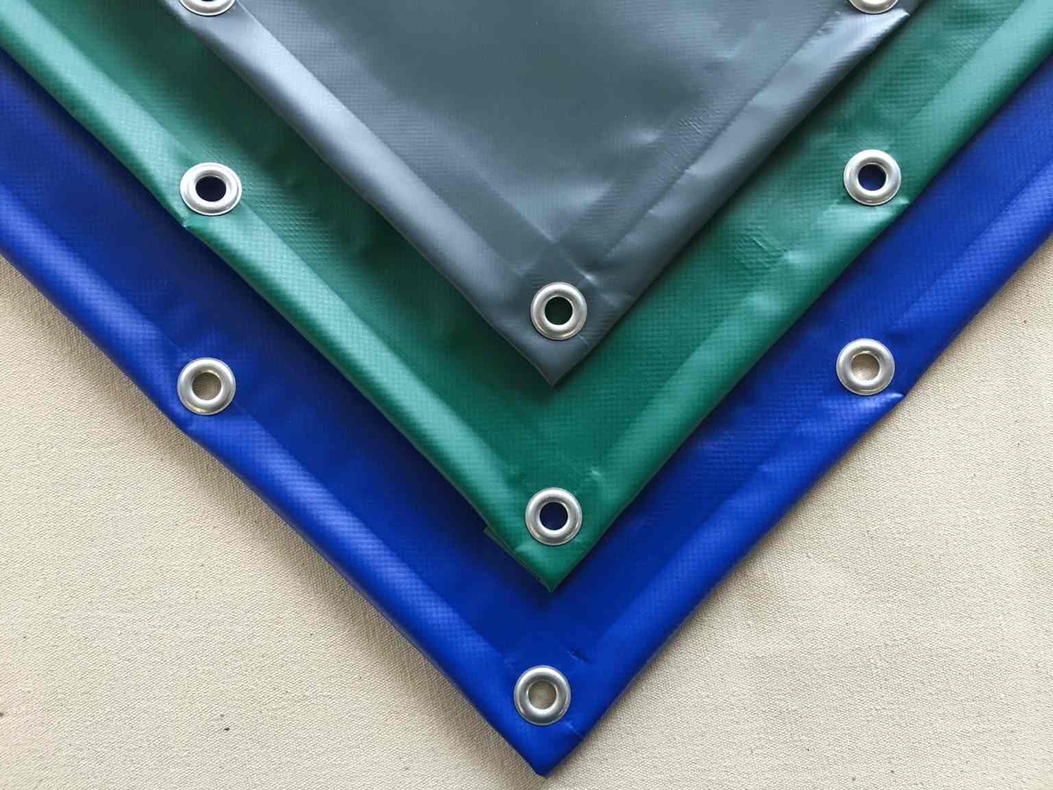 Abdeckplane nach Maß PVC 600 g m² mit Ösen gesäumt Esslinger Sack