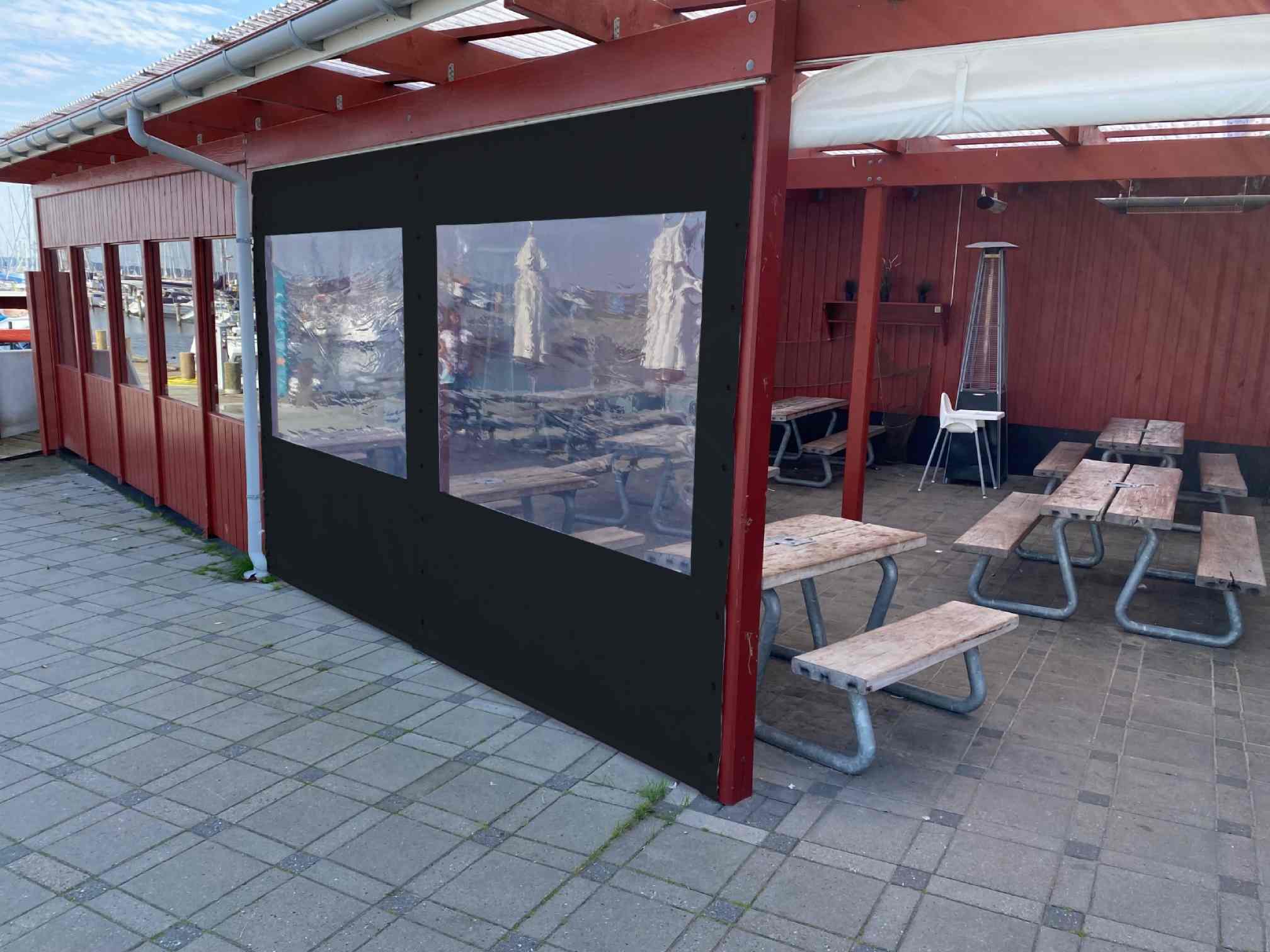 Wetterschutz für Außenbereich, Terrassenplane mit Fenster nach Maß, Seitenplane für Pergola, Carport, Wintergarten aus PVC