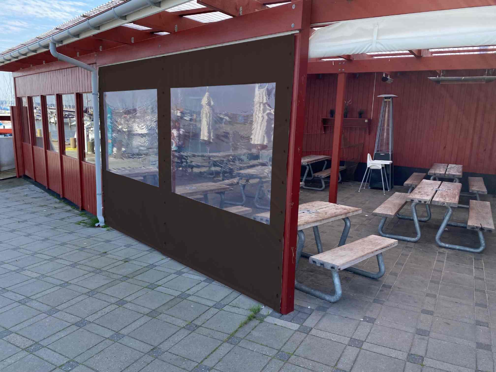 Plane für Terrasse mit Fenster nach Maß, PVC Seitenplane für Pergola, Carport, Außenbereich