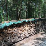 Holzabdeckplane mit Saum und Ösen aus grüner LKW Plane. Breite: 1,45 m, 600g/m², Jahrelanger bester Schutz für Ihr Brennholz